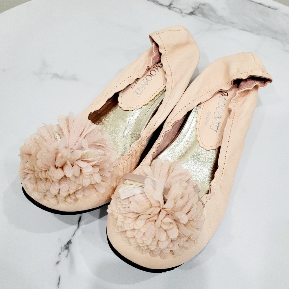 Brand New Japan Light Pink Flower Lamb Skin Shoes Flats US 5.5